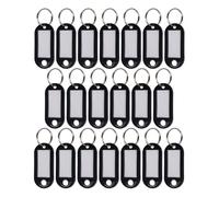 WINTEX Llaveros plastico con etiqueta - Set de 20x llavero identificador llaves - Etiquetas llaves personalizables para apartamentos casas oficina taller bicicleta - Negro