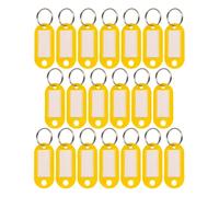 WINTEX Llaveros plastico con etiqueta - Set de 20x llavero identificador llaves - Etiquetas llaves personalizables para apartamentos casas oficina taller bicicleta - Amarillo