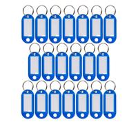 WINTEX Llaveros plastico con etiqueta - Set de 20x llavero identificador llaves - Etiquetas llaves personalizables para apartamentos casas oficina taller bicicleta - Azul