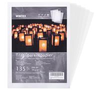 WINTEX Papel transparente impresora A4 - Set de 135x láminas de papel cebolla de 50 g/m² - Papel manualidades plantillas para calcar - Hojas de color blanco tránlucido