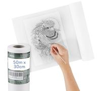 WINTEX Rollo de Papel Calco 50 m x 30 cm - 50g/m² para Patrones de Costura, Dibujo, Bocetos, Manualidades, Patronaje y Dibujo Técnico - para Tela