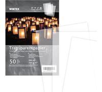 WINTEX Papel transparente impresora A4 - Set de 50x láminas de papel cebolla de 102 g/m² - Papel manualidades plantillas para calcar - Hojas de color blanco tránlucido