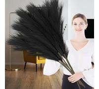 wintfarm 7 ramos de hierba artificial de las Pampas de 100 cm, decoración grande, ramo de flores secas XXL, decoración bohemia para bodas, salón, dormitorio (negro)