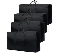 wintfarm Bolsas de almacenamiento extragrandes, 4 cajas impermeables de 180 L, Oxford 600D para almacenamiento debajo de la cama, ropa, ropa de cama o viajes y mudanzas, bolsas de almacenamiento