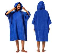 Winthome Poncho Surf Anti-Frío, Poncho Microfibra Ayuda de Cambio de Playa, Bata de Baño con Bolsillo y Capucha, Manta poncho para Hombre Mujer, Natación Surf Playas Duchas, Viajes (Azul, M)