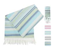 Winthome Toalla Playa Suave-Toalla Hammam de Algodón de Bambú, Ligero Ahorra Espacio, Toalla de Baño Turco con Borlas Absorbente, Libre de Arena, para Mujer Hombre Niños (150x75cm,1 Pack)