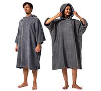 Winthome Toalla poncho de surf, poncho de playa, ligero con bolsillo y capucha, poncho de playa, poncho de playa para nadar, playas (gris)