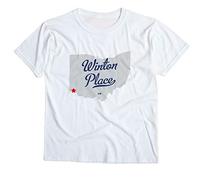 Winton Place Ohio OH T-Tshirts Camisetas y Tops Map White(Small)
