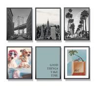 Winund® Láminas Decorativas Pared 30x40 cm | Set de 6 Posters Decorativos Sin Marco | Láminas para Enmarcar Modernas | Decoración Pared Dormitorio, Salón, Oficina, Habitación Juvenil