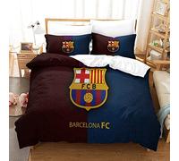 WINUO Equipo de Fútbol Barrelone Juego de Funda Nórdica 135X200cm (Cama de 90) Funda de Edredón de Microfibra Suave con 2 Fundas de Almohada 50x75
