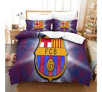 WINUO Equipo de Fútbol Barrelone Juego de Funda Nórdica 150X200cm (Cama de 105) Funda de Edredón de Microfibra Suave con 2 Fundas de Almohada 50x75