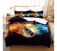 WINUO Equipo de Fútbol Juego de Funda Nórdica 150X200cm (Cama de 105) Funda de Edredón de Microfibra Suave con 2 Fundas de Almohada 50x75