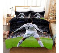 WINUO Equipo de Fútbol Juego de Funda Nórdica 150X200cm (Cama de 105) Funda de Edredón de Microfibra Suave con 2 Fundas de Almohada 50x75