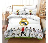 WINUO Equipo de Fútbol Juego de Funda Nórdica 150X200cm (Cama de 105) Funda de Edredón de Microfibra Suave con 2 Fundas de Almohada 50x75