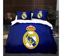 WINUO Equipo de Fútbol Juego de Funda Nórdica 150X200cm (Cama de 105) Funda de Edredón de Microfibra Suave con 2 Fundas de Almohada 50x75