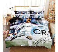 WINUO Equipo de Fútbol Juego de Funda Nórdica 150X200cm (Cama de 105) Funda de Edredón de Microfibra Suave con 2 Fundas de Almohada 50x75