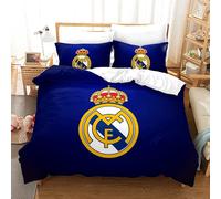 WINUO Equipo de Fútbol Logo Juego de Funda Nórdica 135X200cm (Cama de 90) Funda de Edredón de Microfibra Suave con 2 Fundas de Almohada 50x75