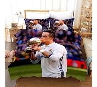 WINUO Juego de funda nórdica Equipo de Fútbol logo 135x200 cm microfibra suave con 2 fundas 50x75