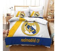 WINUO Equipo de Fútbol Logo Juego de Funda Nórdica 135X200cm (Cama de 90) Funda de Edredón de Microfibra Suave con 2 Fundas de Almohada 50x75