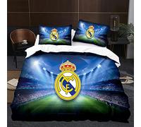 WINUO Equipo de Fútbol Logo Juego de Funda Nórdica 135X200cm (Cama de 90) Funda de Edredón de Microfibra Suave con 2 Fundas de Almohada 50x75