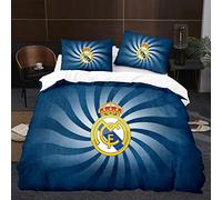 WINUO Equipo de Fútbol Logo Juego de Funda Nórdica 135X200cm (Cama de 90) Funda de Edredón de Microfibra Suave con 2 Fundas de Almohada 50x75