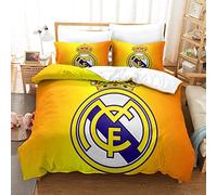 WINUO Equipo de Fútbol Logo Juego de Funda Nórdica 135X200cm (Cama de 90) Funda de Edredón de Microfibra Suave con 2 Fundas de Almohada 50x75