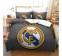 WINUO Equipo de Fútbol Logo Juego de Funda Nórdica 135X200cm (Cama de 90) Funda de Edredón de Microfibra Suave con 2 Fundas de Almohada 50x75