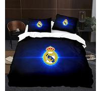 WINUO Equipo de Fútbol Logo Juego de Funda Nórdica 135X200cm (Cama de 90) Funda de Edredón de Microfibra Suave con 2 Fundas de Almohada 50x75