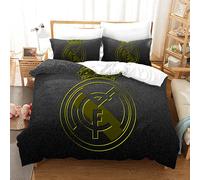 WINUO Equipo de Fútbol Logo Juego de Funda Nórdica 135X200cm (Cama de 90) Funda de Edredón de Microfibra Suave con 2 Fundas de Almohada 50x75