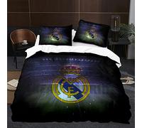 WINUO Equipo de Fútbol Logo Juego de Funda Nórdica 135X200cm (Cama de 90) Funda de Edredón de Microfibra Suave con 2 Fundas de Almohada 50x75