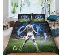 WINUO Futbolistas Juego de Funda Nórdica 150X200cm Cama de 90 Funda de Edredón de Microfibra Suave con 2 Fundas de Almohada 50x75