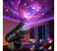 Winvery Proyector de cielo estrellado, proyector 3D Galaxy Projector, 4K Home Planetarium lámpara para niños adultos con 10 discos, modo de luz nocturna, rotación de 360°, para dormitorio