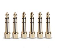 winwill 6 adaptadores Jack chapados en Oro de 6,35 mm Macho a Hembra de 3,5 mm, Adaptador de Rosca Macho de 1/4" a Hembra de 1/8"