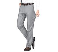WINWUQB - Pantalones formales para hombre, informales, negocios, oficina, trabajo, hogar, pantalones de vestir elegantes, pierna recta, parte delantera plana, pantalones cómodos clásicos con bolsillos