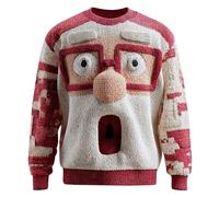 WINWUQB - Sudadera de Navidad para hombre, divertida sudadera de Navidad con diseño de Papá Noel, manga larga, cuello redondo, cómoda e informal, A-10-rojo, L