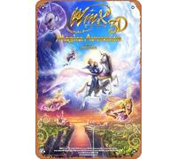 Winx Club 3D: Magical Adventure 2011 - Cartel de metal retro para decoración de pared, 30,5 x 20,3 cm, aspecto vintage