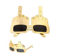 WINXMIN 1 Pcs Gafas de Dedo Medio Gafas Divertidas Creativas Gafas de Sol de Fiesta novedosas Gafas de Dedo Medio F-u-c-K Off Gafas con Forma de Mano para Despedida de Soltero, Oro