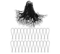 WINXMIN 100 Piezas Enganche Móvil Colgar Negro Con Mosquetón, ordón Llavero Cierre mosquetón Cuerda teléfono Celular Teléfono Lanyard Correas Accesorios Bricolaje