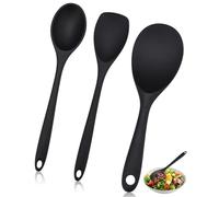 WINXMIN 3 Tipos Cuchara de Silicona para Servir Arroz, Puré de Patatas y Cocinar, Resistente al Calor hasta 210°C, Diseño Ergonómico, Fácil de Limpiar, Ideal para Utensilios Antiadherentes