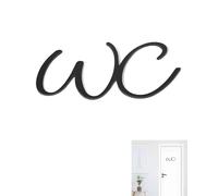 WINXMIN Placa para WC Autoadhesiva,cartel wc,Cartel para Puerta de Baño y Aseo | Negro - Elegante Letrero Sin Taladrar | Para Hotel, Restaurante y Hogar(22,5x12cm)