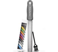Winzbacher - Rallador para Queso, Limón, Nuez Moscada, Jengibre y Más | Cuchilla de Acero Inoxidable Afilada | Apto para Lavavajillas | Incluye Cepillo de Limpieza (Battleship Gray | Gris)