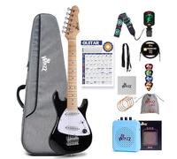 Winzz Juego de guitarra eléctrica para niños de 30 pulgadas para principiantes (color negro)