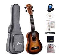 Winzz Ukelele Soprano Principiante para Niños Adulto con 8 Accesorios, Diseño de Color Único - 21 Pulgadas Marrón