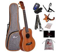 Winzz Ukelele Tenor de 26 Pulgadas Para Adultos - Set Para Principiantes Con Soporte y Cejilla (Caoba, Mate)