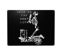 WIOPMKSL Cartel de metal con banda de agarre de Death Rock Grips, arte de pared, póster personalizado para decoración del hogar, cafetería, bar, regalo, 12 x 16 pulgadas