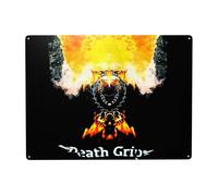 WIOPMKSL Cartel de metal con banda de agarre de Death Rock Grips, arte de pared, póster personalizado para decoración del hogar, cafetería, bar, regalo, 12 x 16 pulgadas