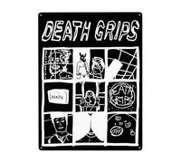 WIOPMKSL Cartel de metal con banda de agarre de Death Rock Grips, arte de pared, póster personalizado para decoración del hogar, cafetería, bar, regalo, 12 x 16 pulgadas