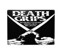 WIOPMKSL Cartel de metal con banda de agarre de Death Rock Grips, arte de pared, póster personalizado para decoración del hogar, cafetería, bar, regalo, 12 x 16 pulgadas