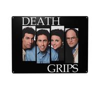 WIOPMKSL Cartel de metal con banda de agarre de Death Rock Grips, arte de pared, póster personalizado para decoración del hogar, cafetería, bar, regalo, 12 x 16 pulgadas