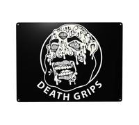 WIOPMKSL Cartel de metal con banda de agarre de Death Rock Grips, arte de pared, póster personalizado para decoración del hogar, cafetería, bar, regalo, 12 x 16 pulgadas